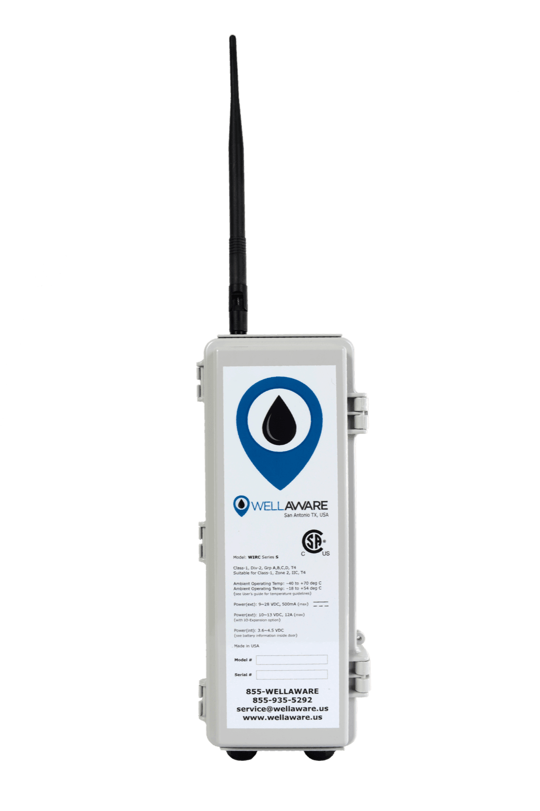 WellAware Scout edge device with antenna.