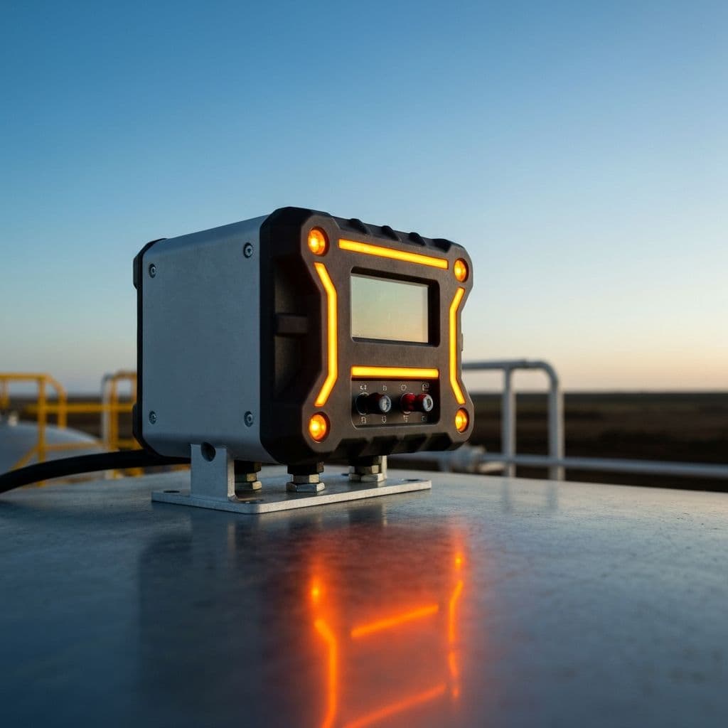 Radar sensor mounted on frac tank