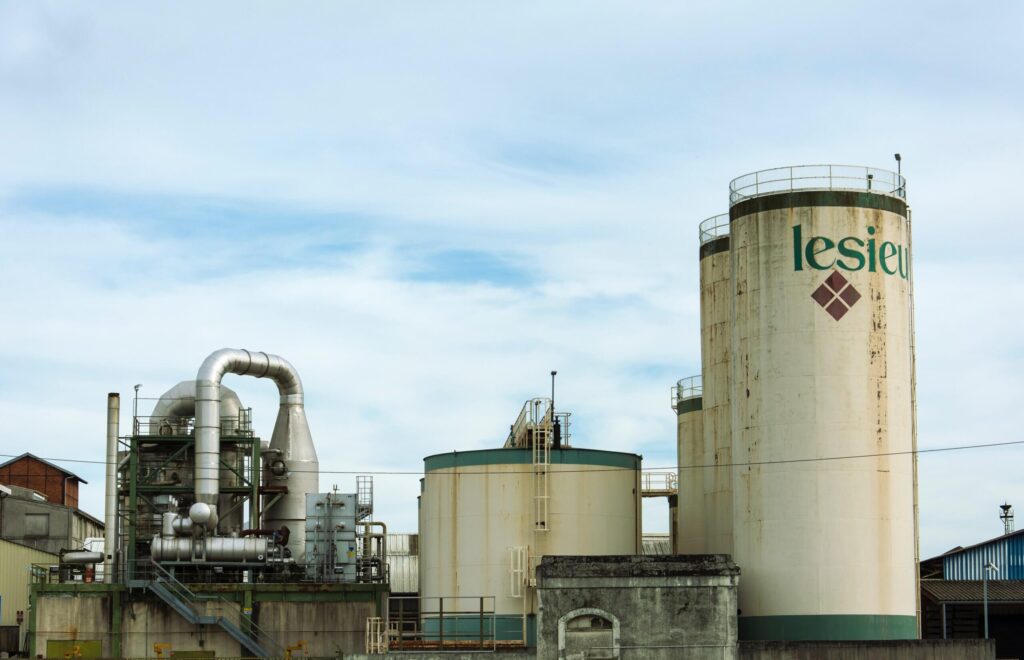 Tanks at an industrial facility