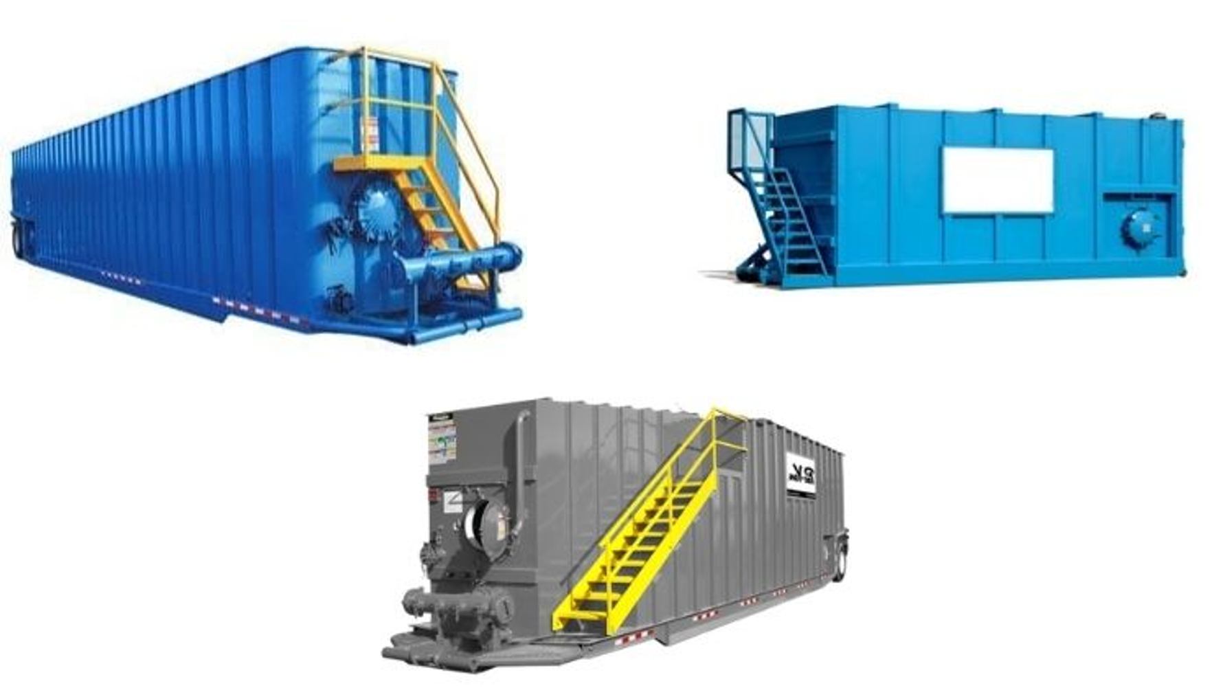 An image of three different frac tanks.